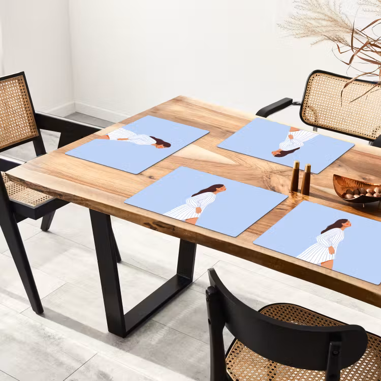 Vrouw - Profiel - Rust - Modern - Illustratie Placemat vinyl groot -zzsfeer4_Kitchenyeah-website