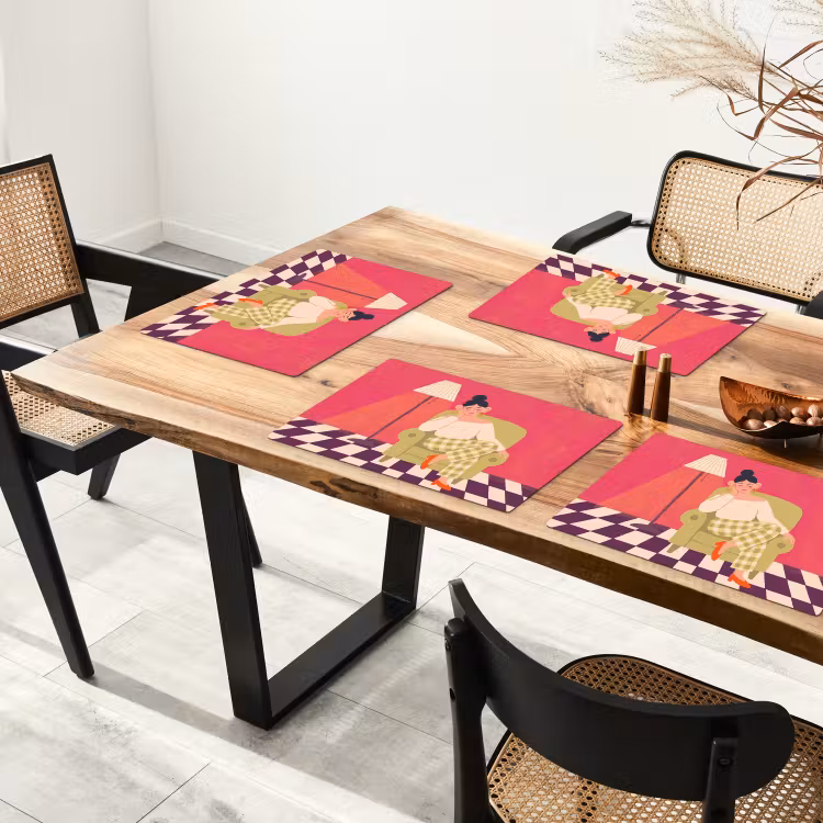 Vrouw - Rust - Interieur - Modern - Kunst Placemat vinyl groot -zzsfeer4_Kitchenyeah-website