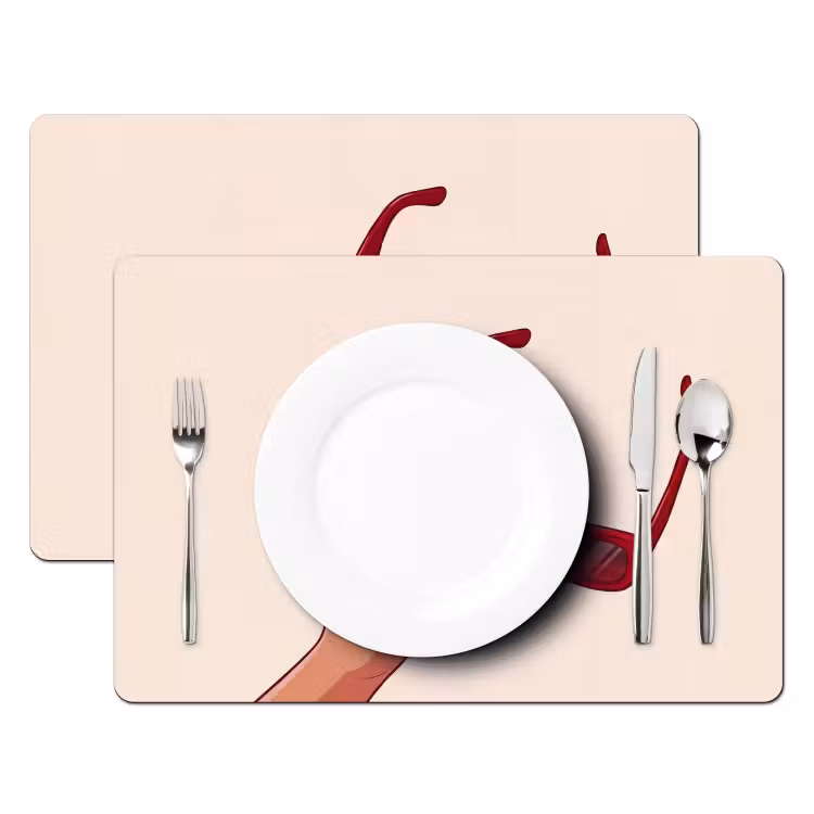Vrouw - Zonnebril - Mode - Rood - Illustratie Placemat vinyl groot -zzsfeer2_Kitchenyeah-website