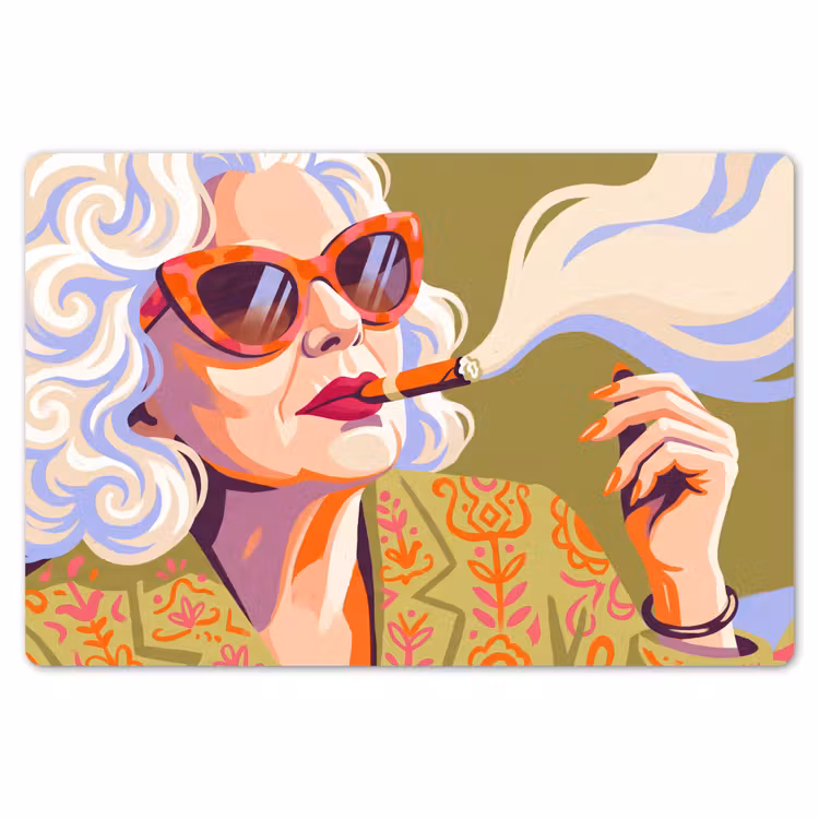 Vrouw - Zonnebril - Portret - Modern - Kleurrijk Placemat vinyl groot -zzsfeer1_Kitchenyeah-website