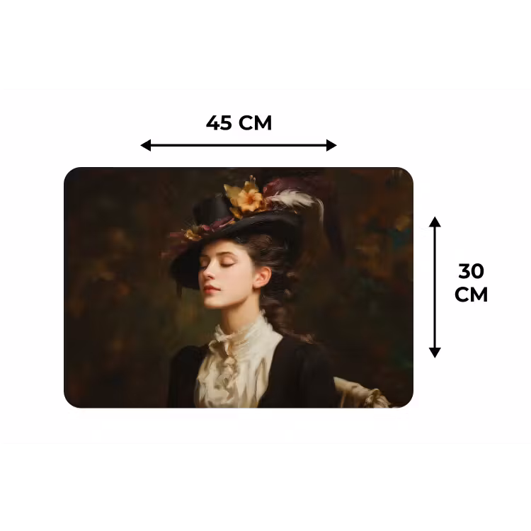 Vrouw - Victoriaans - Portret Placemat vinyl groot -specs