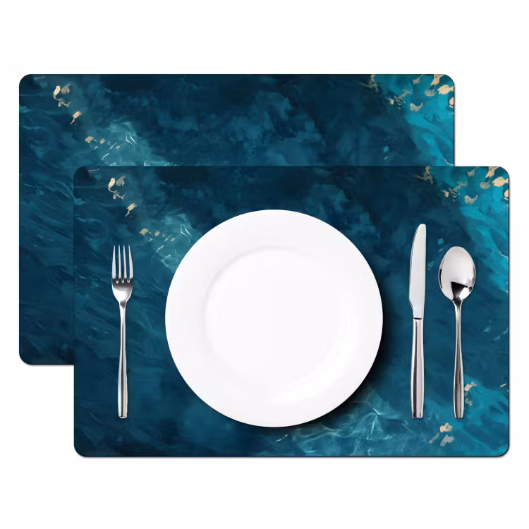 Vrouw - Water - Bikini - Oranje Placemat vinyl groot -zzsfeer2_Kitchenyeah-website