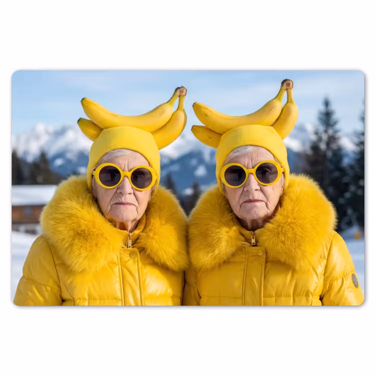 Vrouwen - Bananen - Geel Placemat vinyl groot -zzsfeer1_Kitchenyeah-website