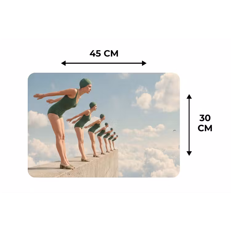 Tischset - 6 Stück - Frauen – Tauchhaltung – Wolken - Vrouwen - Duikhouding - Wolken Placemat vinyl groot