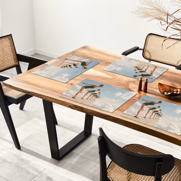 Tischset - 6 Stück - Frauen – Tauchhaltung – Wolken - Vrouwen - Duikhouding - Wolken Placemat vinyl groot