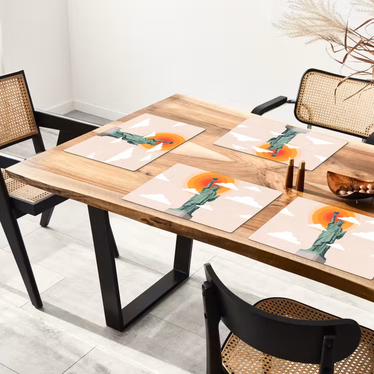 Vrijheidsbeeld - New York - Zon - Modern Placemat vinyl groot -zzsfeer4_Kitchenyeah-website