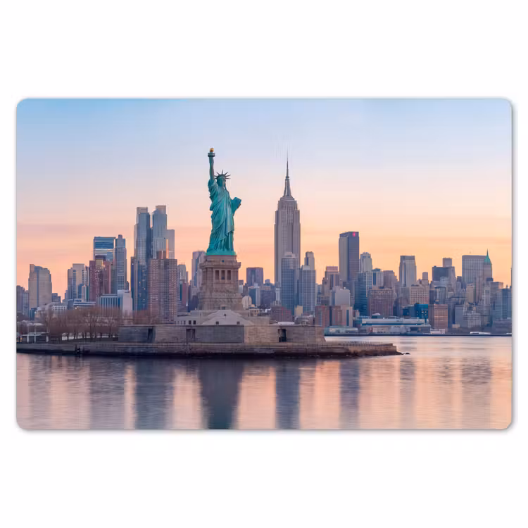 Vrijheidsbeeld - New York - Zonsopgang - Stad - Architectuur Placemat vinyl groot -zzsfeer1_Kitchenyeah-website