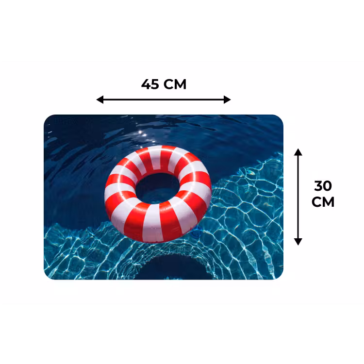 Recreatie - Water - Zomer - Rood - Wit Placemat vinyl groot -specs