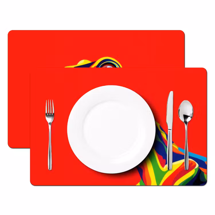 Kikker - Kleurrijk - Strepen - Ogen Placemat vinyl groot -zzsfeer2_Kitchenyeah-website