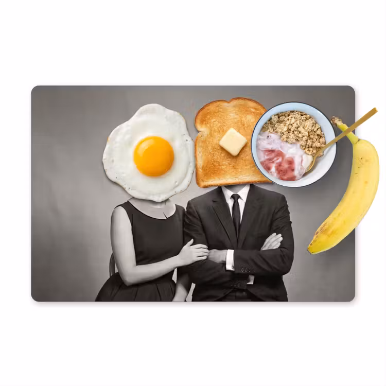Ontbijt - Koppel - Ei - Brood Placemat vinyl groot -zzzproduct_Kitchenyeah-website