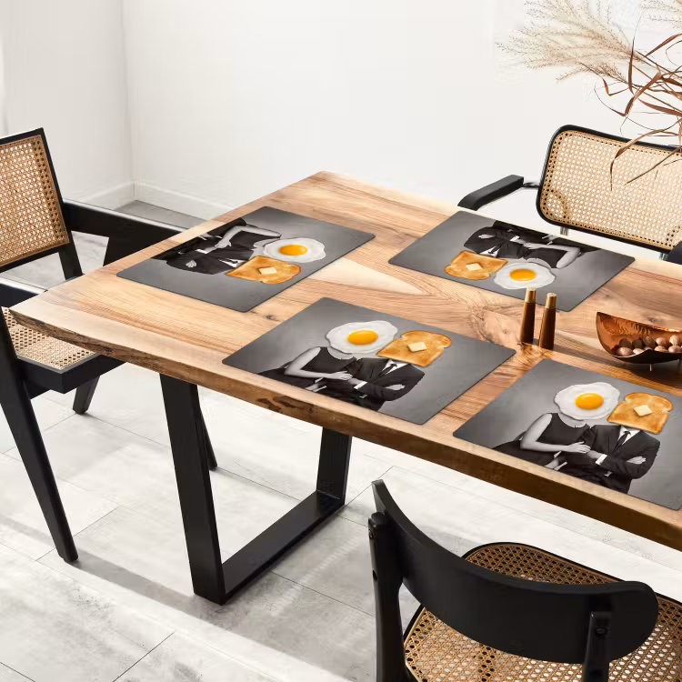 Ontbijt - Koppel - Ei - Brood Placemat vinyl groot -zzsfeer4_Kitchenyeah-website