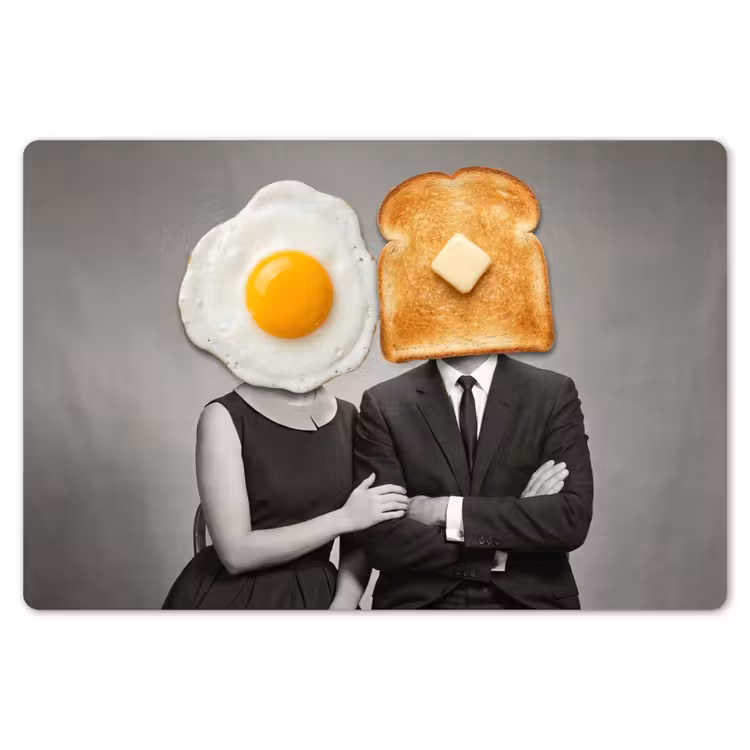Ontbijt - Koppel - Ei - Brood Placemat vinyl groot -zzsfeer1_Kitchenyeah-website
