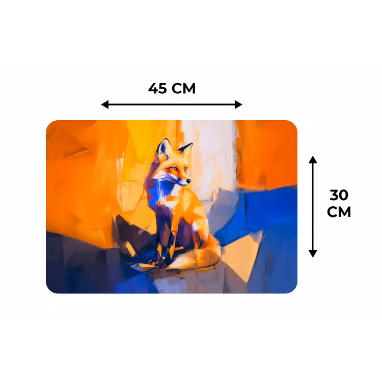Vos - Oranje - Vormen - Abstract Placemat vinyl groot -specs