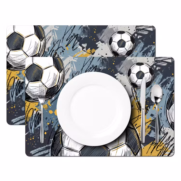 Voetbal - Abstract - Sport - Kleurrijk Placemat vinyl groot -zzsfeer2_Kitchenyeah-website