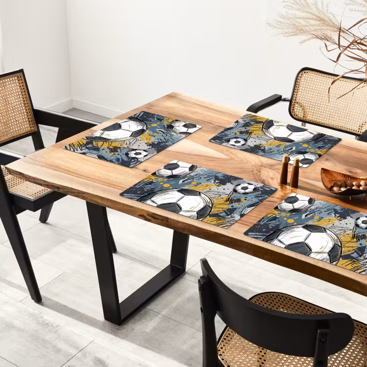 Voetbal - Abstract - Sport - Kleurrijk Placemat vinyl groot -zzsfeer4_Kitchenyeah-website
