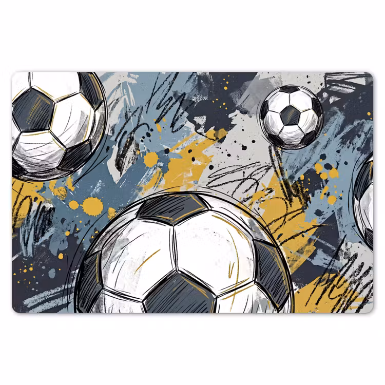 Voetbal - Abstract - Sport - Kleurrijk Placemat vinyl groot -zzsfeer1_Kitchenyeah-website