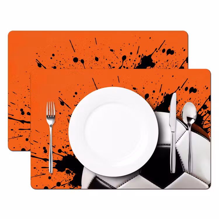 Voetbal - Verf - Sport - Oranje Placemat vinyl groot -zzsfeer2_Kitchenyeah-website