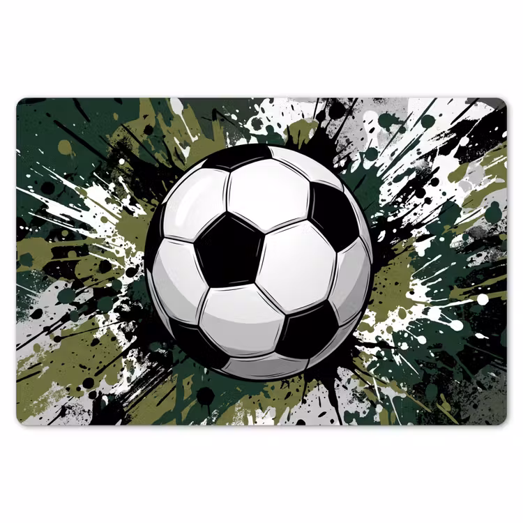 Voetbal - Verf - Spetters - Groen Placemat vinyl groot -zzsfeer1_Kitchenyeah-website