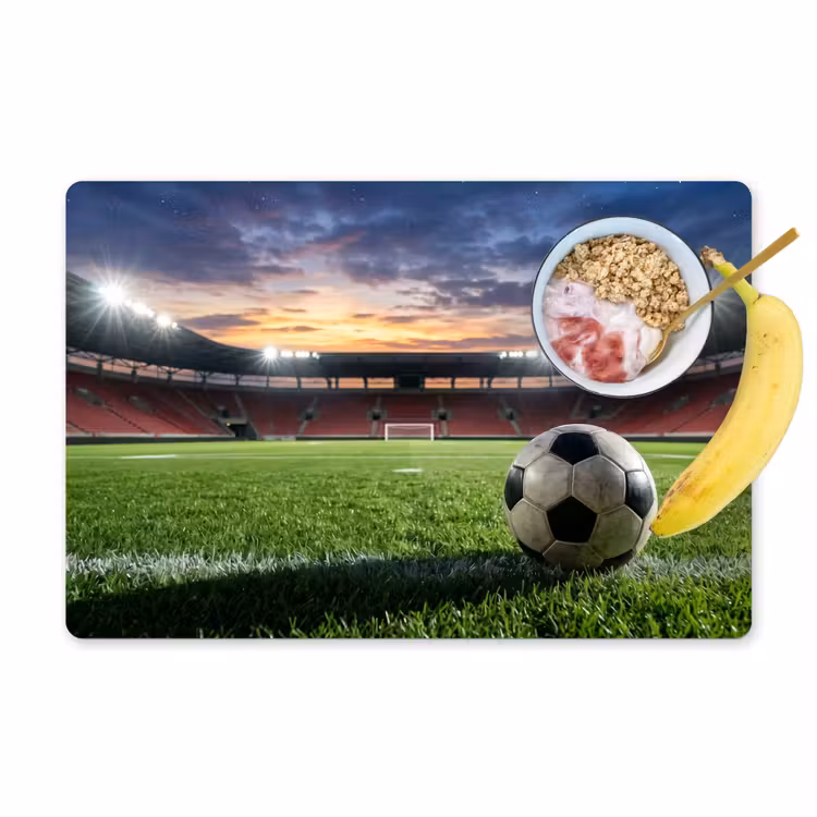 Voetbal - Stadion - Sport - Groen Placemat vinyl groot -zzzproduct_Kitchenyeah-website