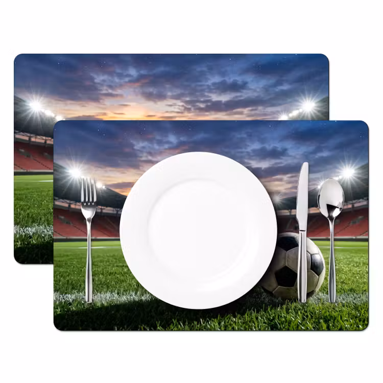 Voetbal - Stadion - Sport - Groen Placemat vinyl groot -zzsfeer2_Kitchenyeah-website