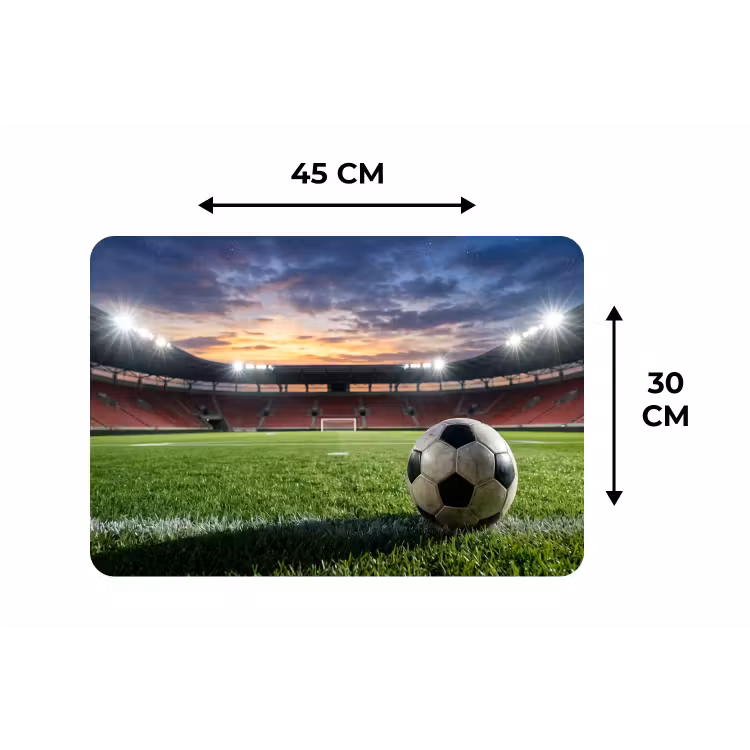 Voetbal - Stadion - Sport - Groen Placemat vinyl groot -specs