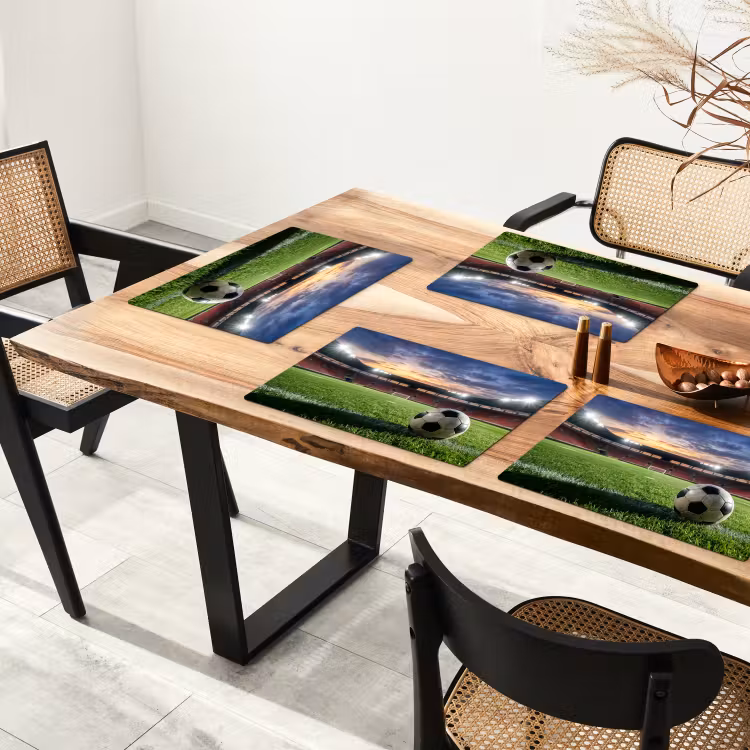 Voetbal - Stadion - Sport - Groen Placemat vinyl groot -zzsfeer4_Kitchenyeah-website