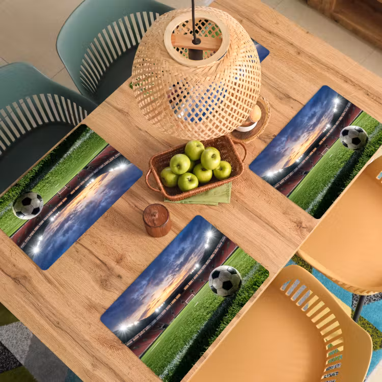 Voetbal - Stadion - Sport - Groen Placemat vinyl groot -zzsfeer5_Kitchenyeah-website
