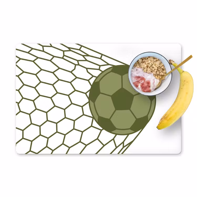 Voetbal - Goal - Sport - Groen Placemat vinyl groot -zzzproduct_Kitchenyeah-website