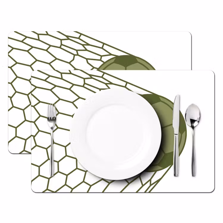 Voetbal - Goal - Sport - Groen Placemat vinyl groot -zzsfeer2_Kitchenyeah-website