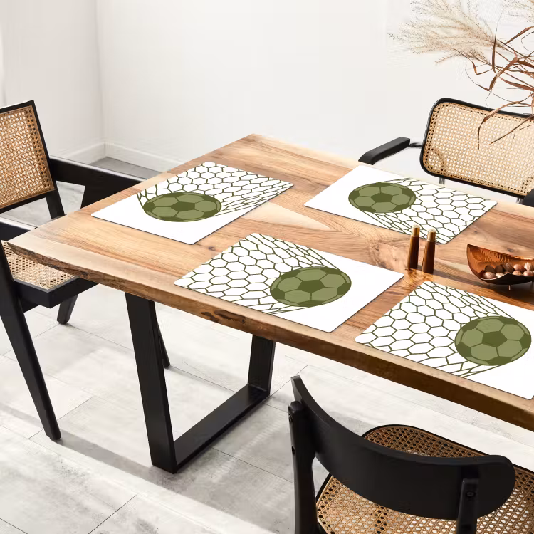 Voetbal - Goal - Sport - Groen Placemat vinyl groot -zzsfeer4_Kitchenyeah-website