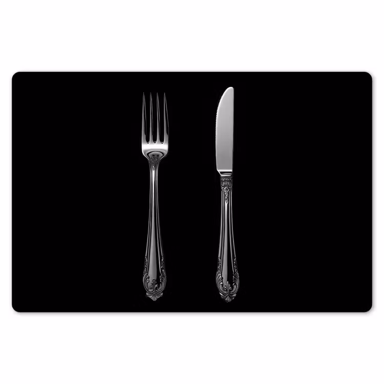 Vork - Mes - Zilver Placemat vinyl groot -zzsfeer1_Kitchenyeah-website