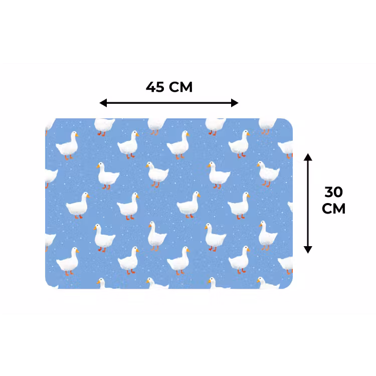 Ganzen - Elegant - Blauw Placemat vinyl groot 368 -specs