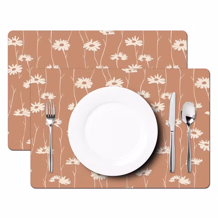 Madeliefjes - Subtiel - Terracotta Placemat vinyl groot 368 -zzsfeer2_Kitchenyeah-website