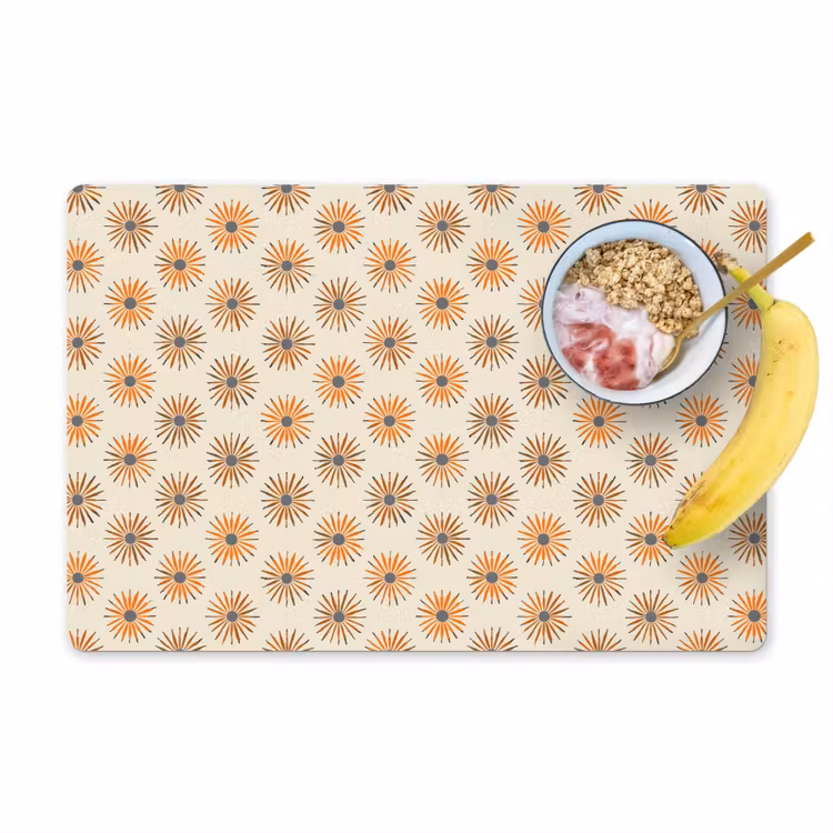 Madelief - Patroon - Oranje Placemat vinyl groot 368 -zzzproduct_Kitchenyeah-website