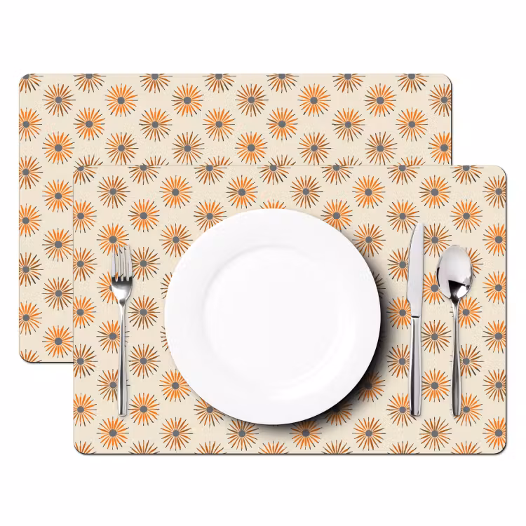 Madelief - Patroon - Oranje Placemat vinyl groot 368 -zzsfeer2_Kitchenyeah-website
