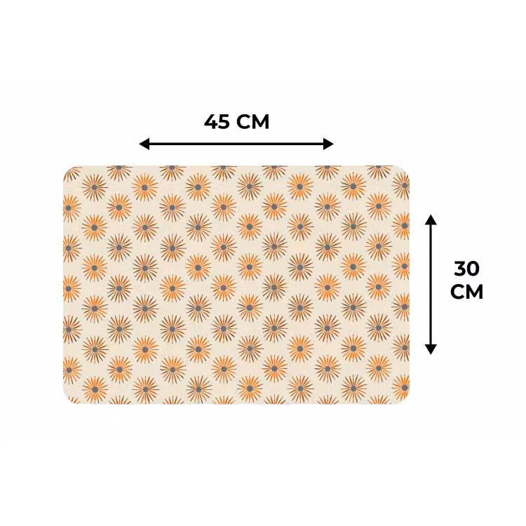 Madelief - Patroon - Oranje Placemat vinyl groot 368 -specs