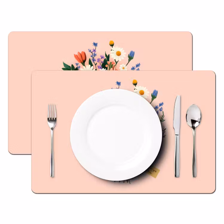 Margrieten - Boeket - Strikje - Roze Placemat vinyl groot -zzsfeer2_Kitchenyeah-website