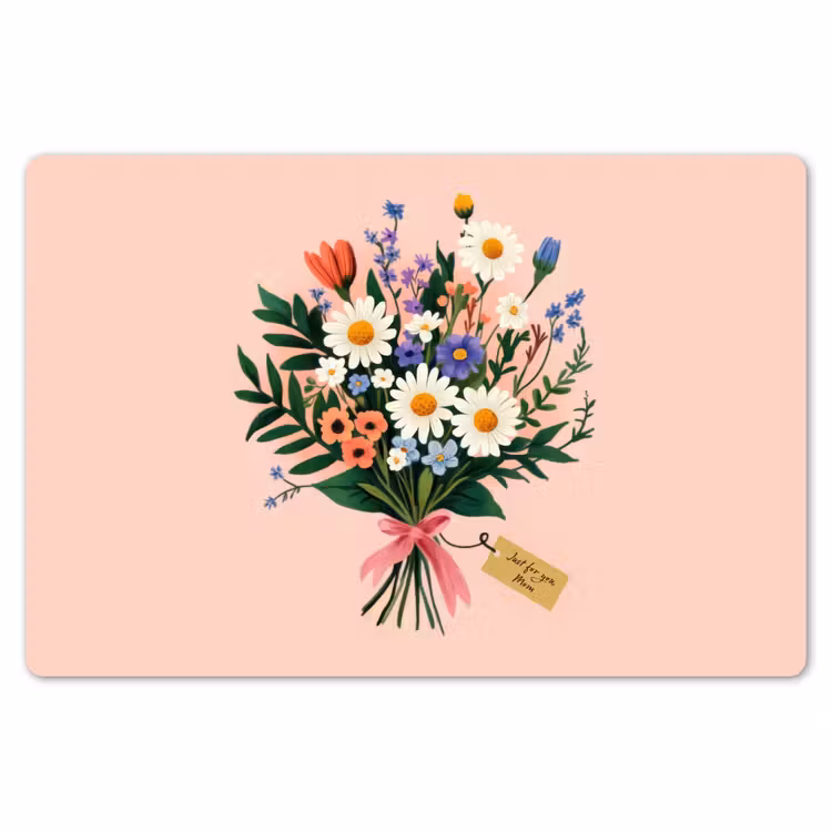 Margrieten - Boeket - Strikje - Roze Placemat vinyl groot -zzsfeer1_Kitchenyeah-website