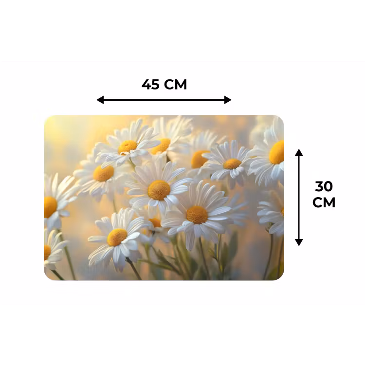 Madeliefjes - Wit - Zonlicht Placemat vinyl groot -specs