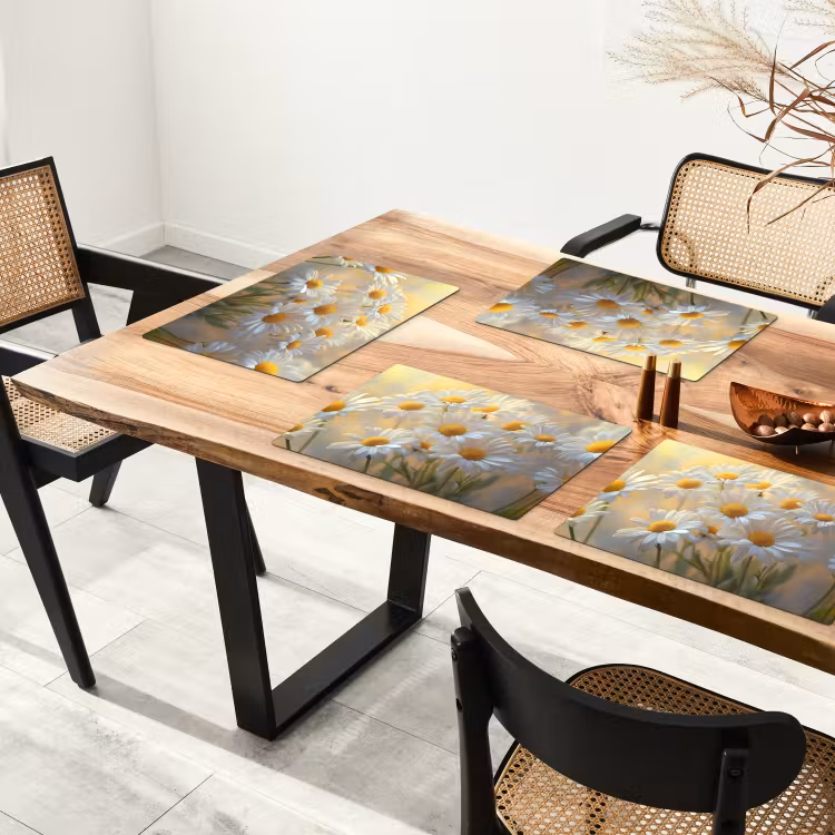 Madeliefjes - Wit - Zonlicht Placemat vinyl groot -zzsfeer4_Kitchenyeah-website
