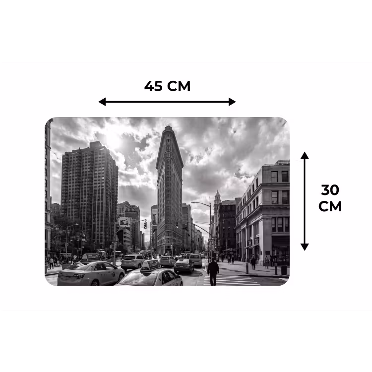 Gebouw - Hoogbouw - Stad - Architectuur - Zwart-wit Placemat vinyl groot -specs