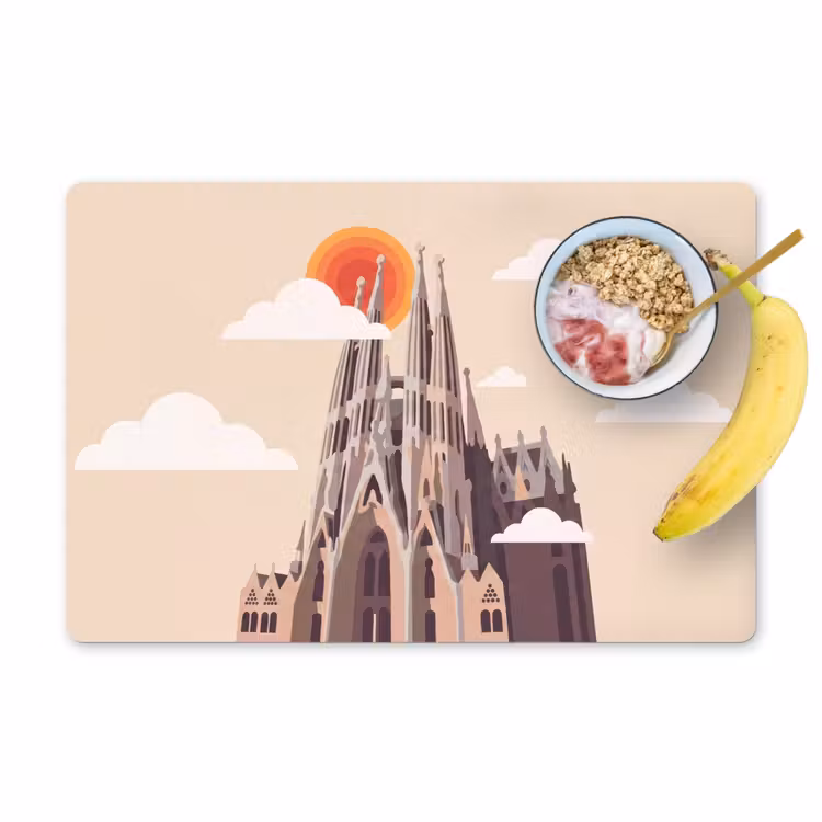 Gebouw - Torens - Architectuur - Abstract - Zonsondergang Placemat vinyl groot -zzzproduct_Kitchenyeah-website