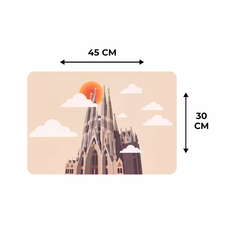 Gebouw - Torens - Architectuur - Abstract - Zonsondergang Placemat vinyl groot -specs