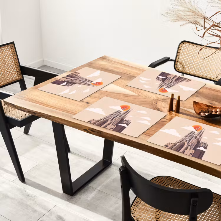 Gebouw - Torens - Architectuur - Abstract - Zonsondergang Placemat vinyl groot -zzsfeer4_Kitchenyeah-website