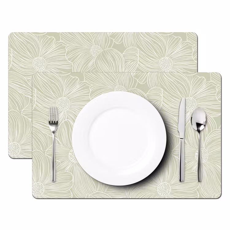 Sereen - Bloemen - Groen Placemat vinyl groot 368 -zzsfeer2_Kitchenyeah-website