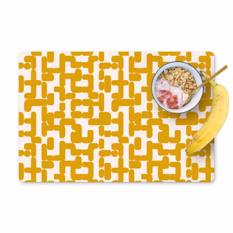 Geel - Beige - Patroon Placemat vinyl groot 368 -zzzproduct_Kitchenyeah-website