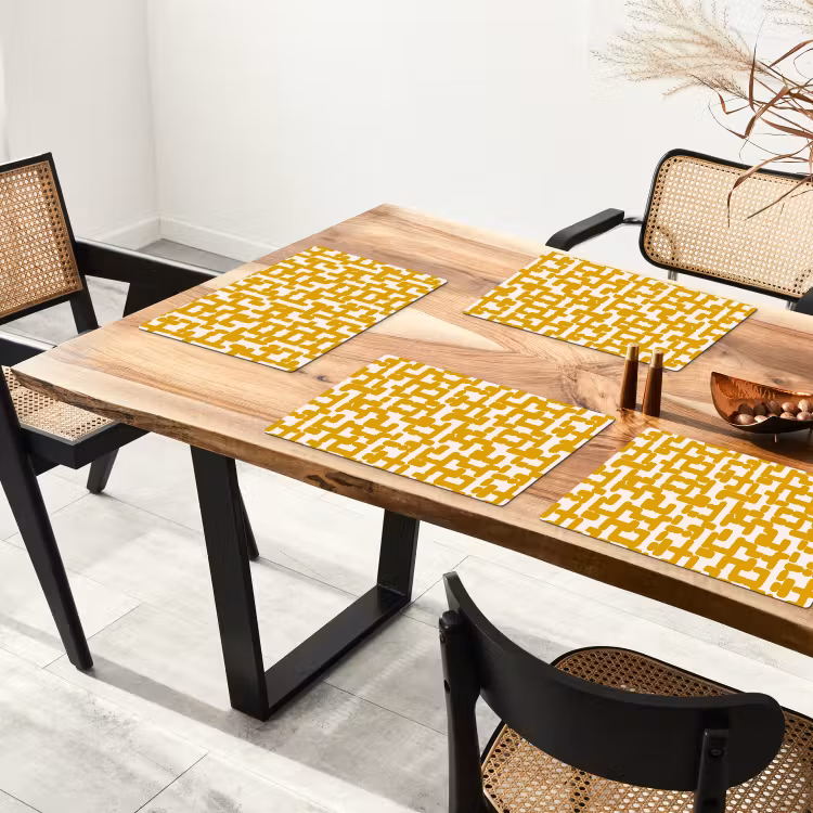 Geel - Beige - Patroon Placemat vinyl groot 368 -zzsfeer4_Kitchenyeah-website
