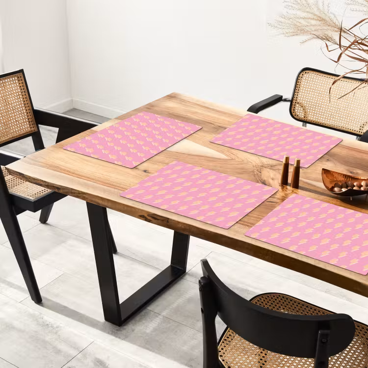 Geel - Bliksem - Roze Placemat vinyl groot 368 -zzsfeer4_Kitchenyeah-website