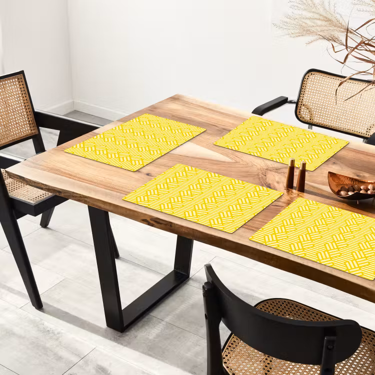Geel - Patroon - Geometrisch Placemat vinyl groot 368 -zzsfeer4_Kitchenyeah-website