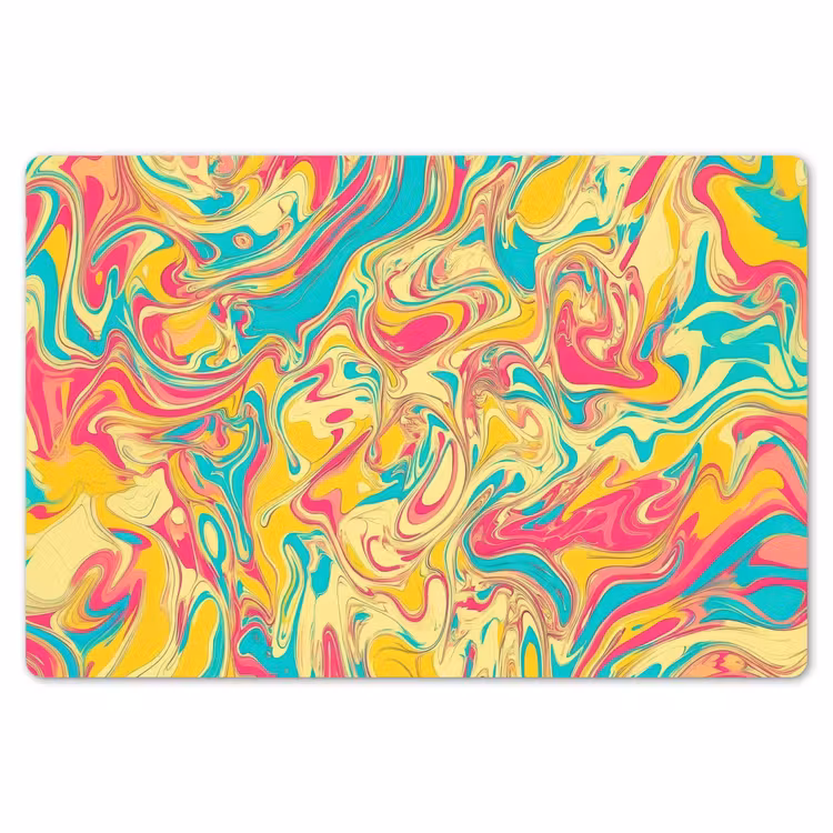 Geel - Roze - Blauw - Retro Placemat vinyl groot -zzsfeer1_Kitchenyeah-website
